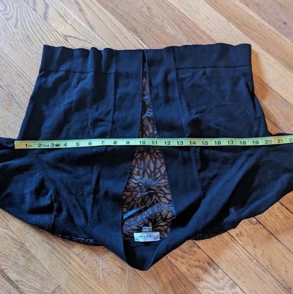 Calvin Klein Medium Black Open Front Cropped Cardigan w/ Sheer Panel Back‎ - Picture 7 of 9